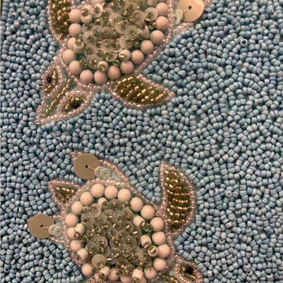 NWT made in India Aqua hand Beaded Turtle shoulder Bag - Picture 12 of 12